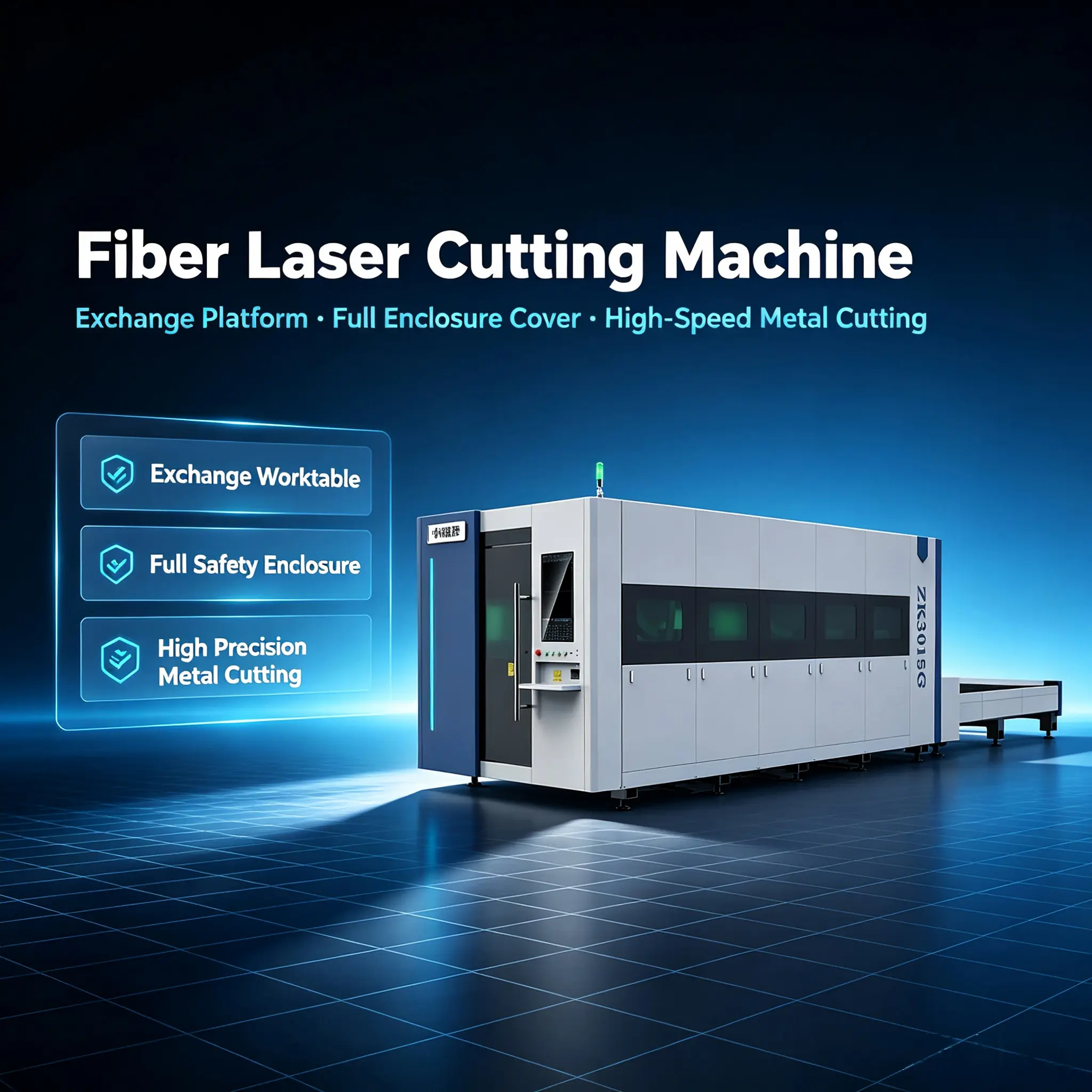 Full‑Enclosed Fiber Laser Cutting Machine With Exchange Worktable Improves Me...